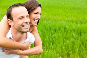 Smiling Couple on Grass